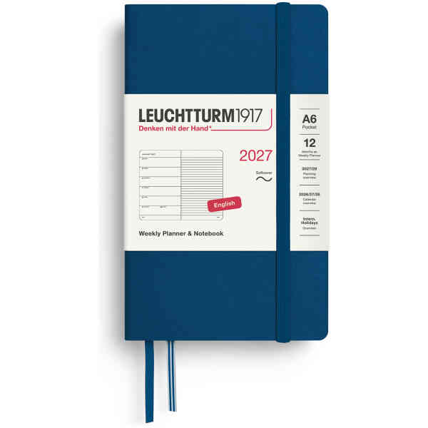 Weekly PLANNER & Notebook 2027 A6 Soft Indigo