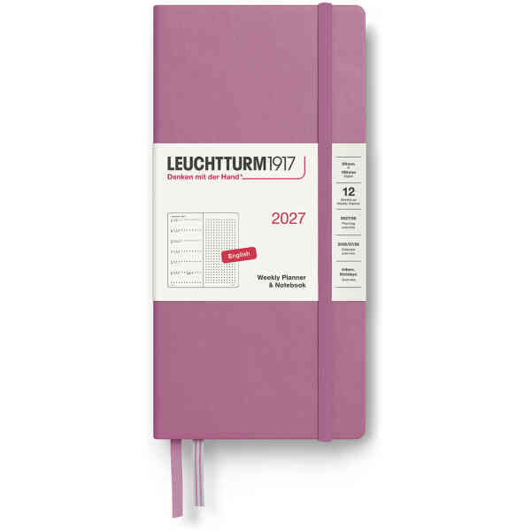 Weekly PLANNER & Notebook Dotted Wallet 2027 Hard Dusty Rose