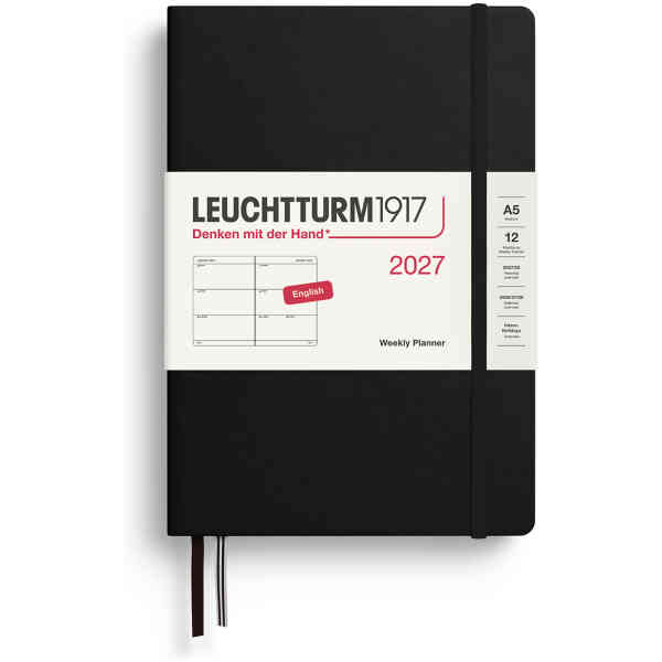 Weekly PLANNER 2027 A5 Hard Black