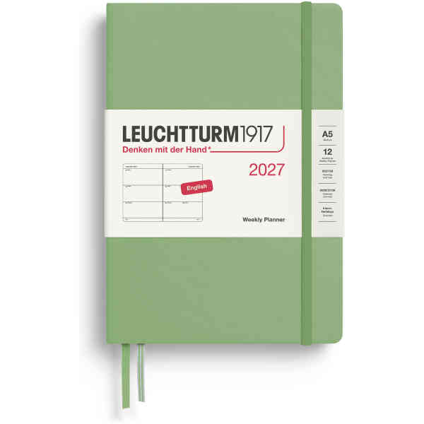 Weekly PLANNER 2027 A5 Hard Sage