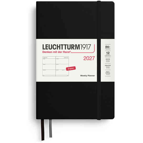 Weekly PLANNER 2027 Hard B6 Black
