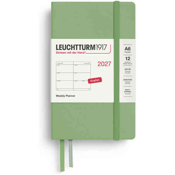 Weekly PLANNER 2027 A6 Hard Sage