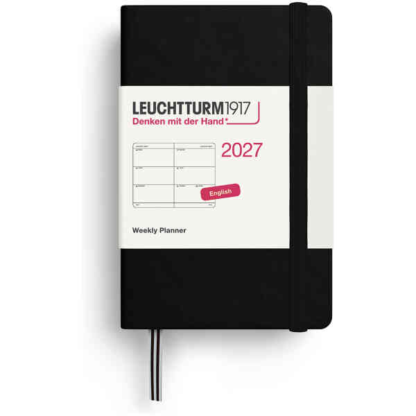 Weekly PLANNER 2027 A7 Hard Black