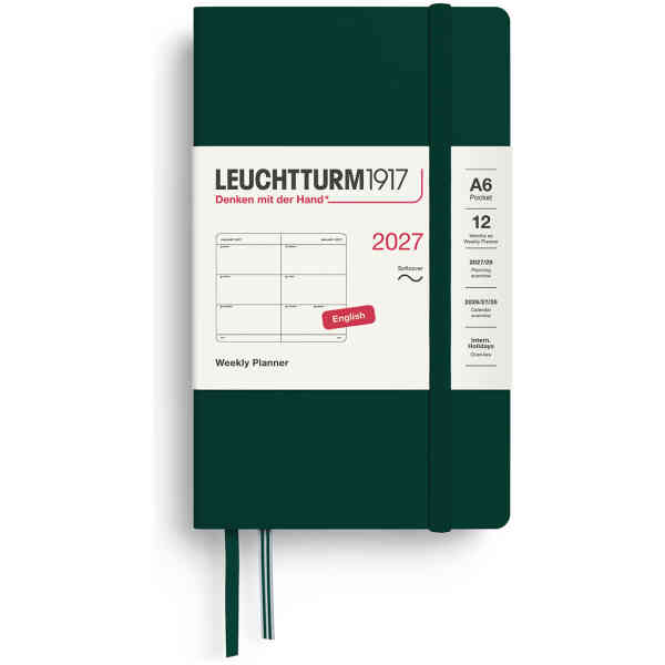 Weekly PLANNER 2027 A6 Soft Forest Green