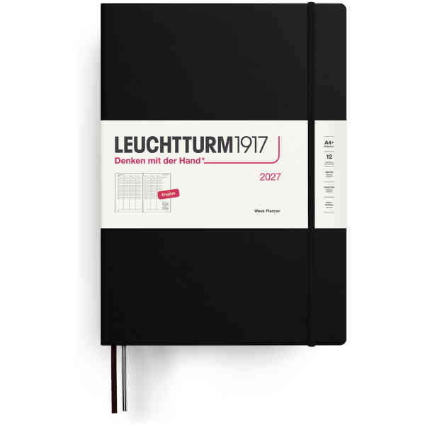Week PLANNER 2027 A4+ Hard Black