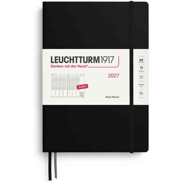 Week PLANNER 2027 B5 Hard Black