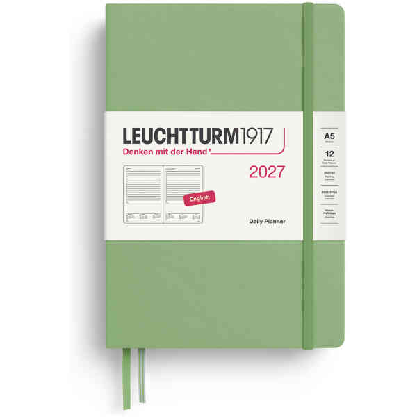 Daily PLANNER 2027 A5 Hard Sage