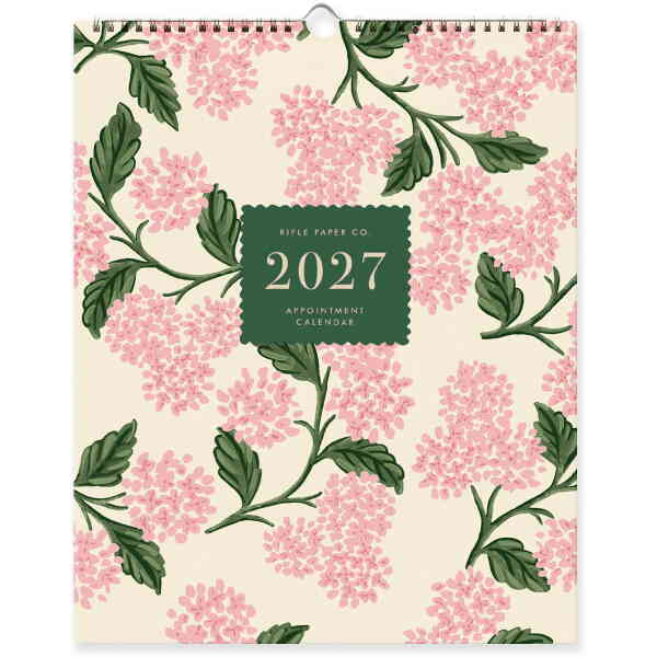 2027 Pink Hydrangea Appointment Väggkalender
