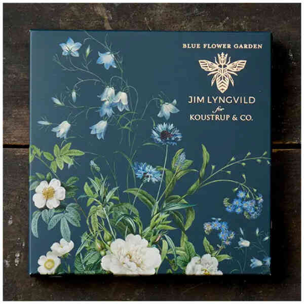 Blue Flower Garden Square Cards W/Envelopes