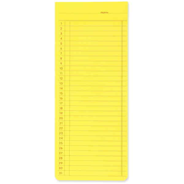 Sticky Memo Pad Monthly Yellow